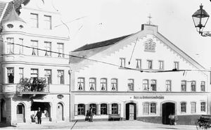 Der Burghaberbräu, historische Ansicht nach Wiederaufbau 1906/07; Quelle: Archiv Markt Velden