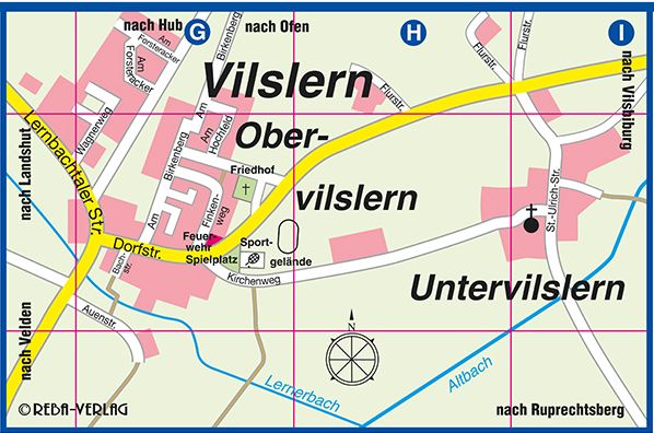 Ortsplan Ausschnitt OT Vilslern, © REBA-Verlag Freising, 2018