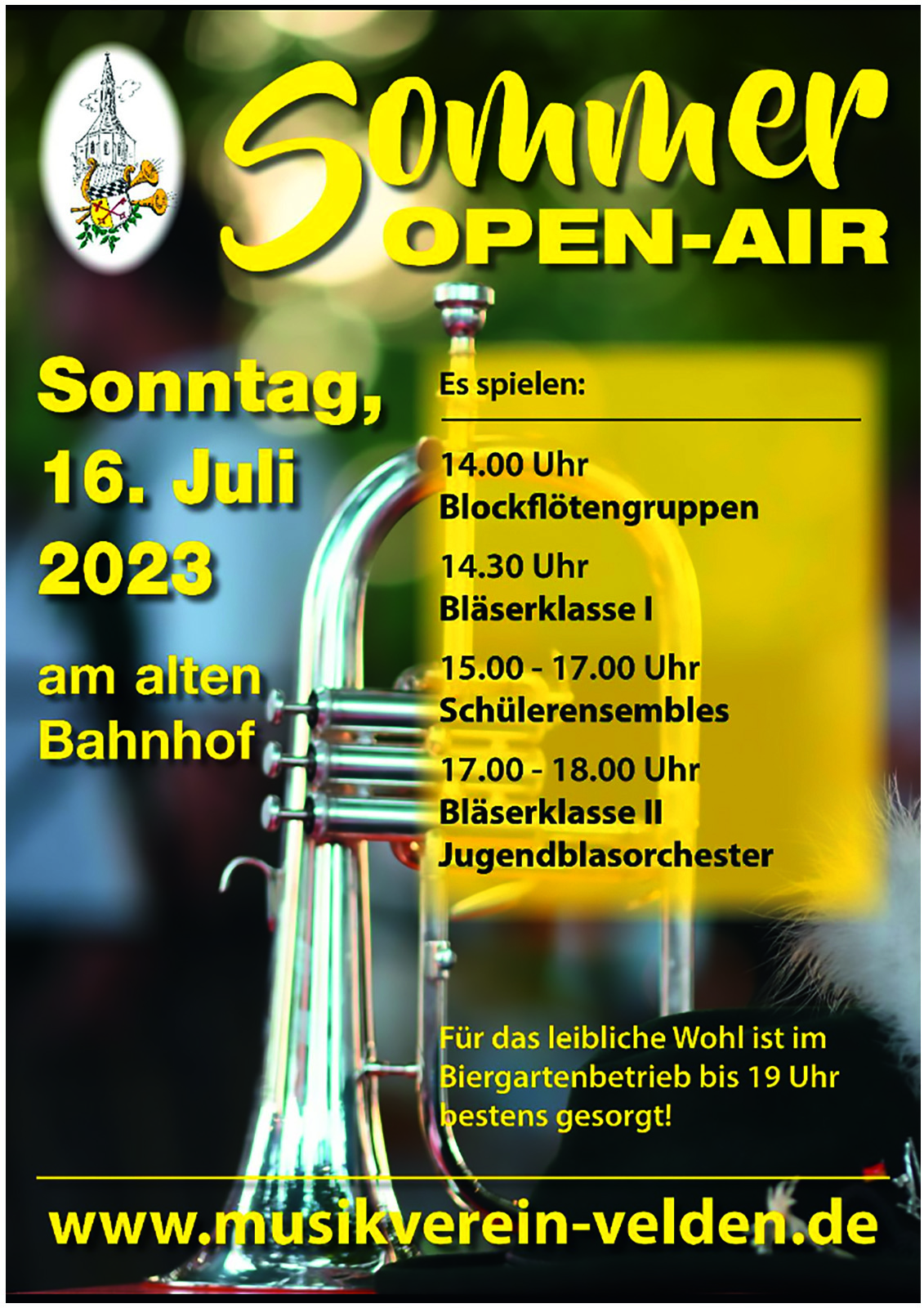 Veranstaltungsplakat Sommer-Open-Air Musikverein Velden