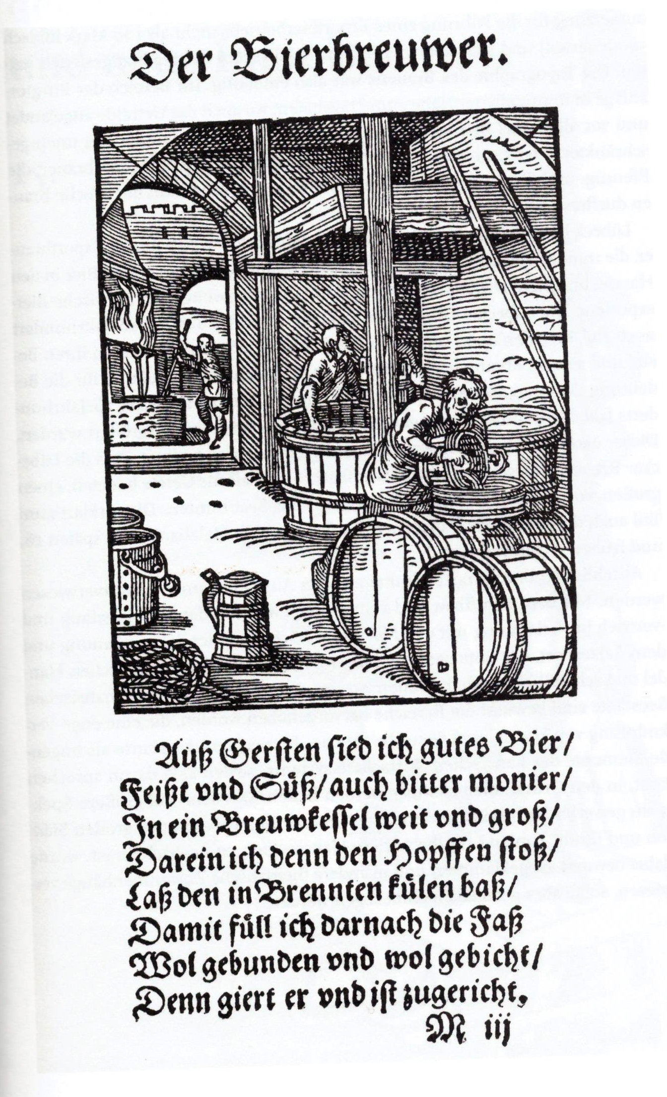 Der-Bierbrauer-Holzschnitt-von-Jost-Ammann-1568-aus-Handwerk-Zuenfte-und-Gewerbe-Seite205
