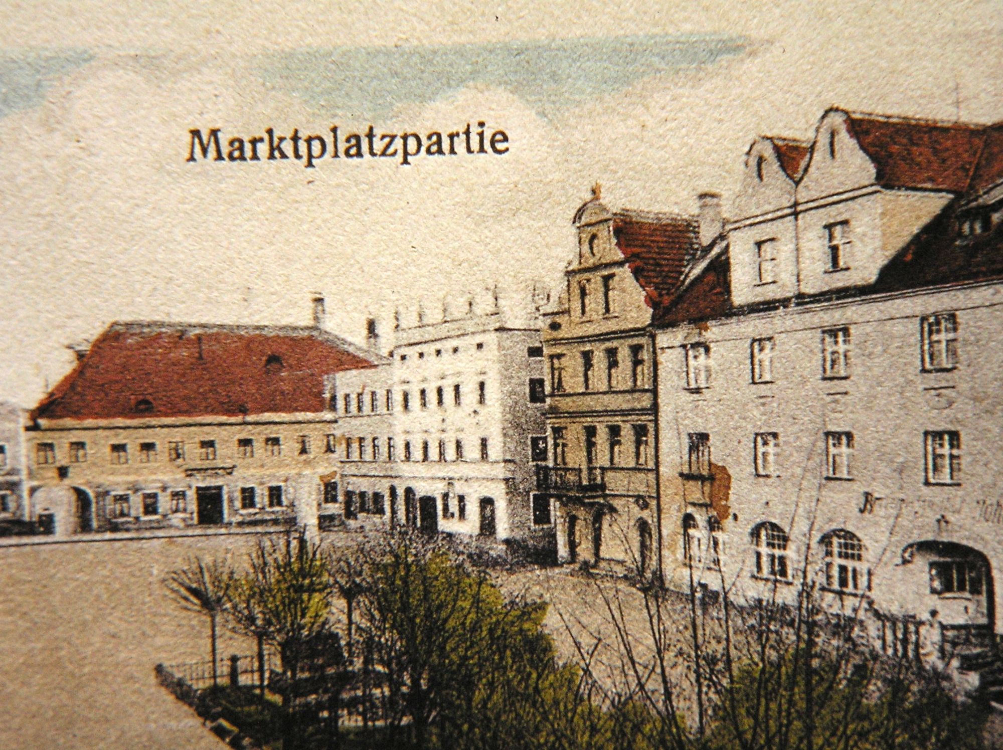 Historische Ansicht Marktplatzpartie mit Scheckhoferbräu (Brauerei/Gasthaus 